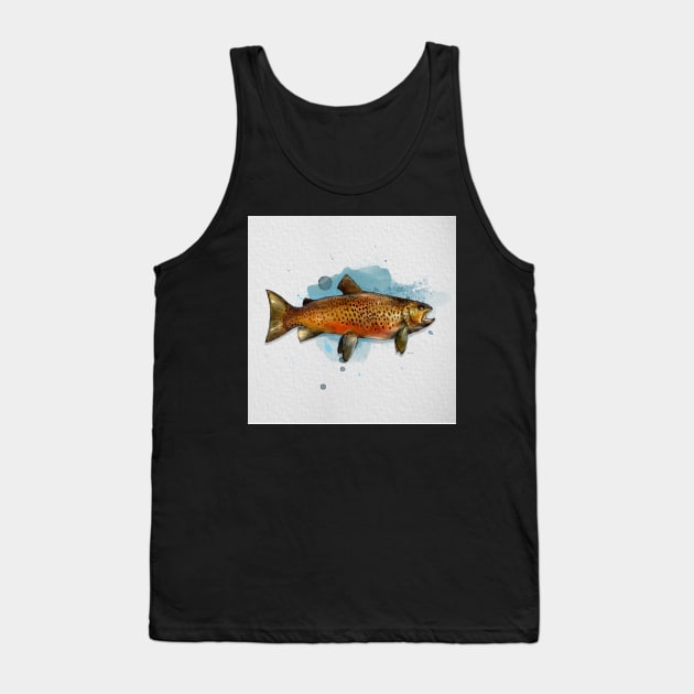 Swedish Brown Trout Tank Top by MikaelJenei